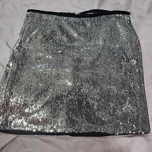 Forver 21 Silver Sequin Mini Skirt